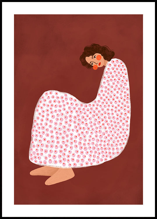 Woman in Dotted Dress Poster