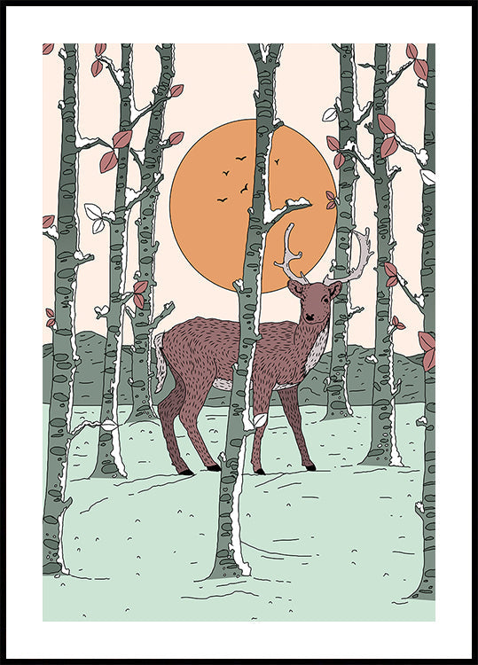 Deer In The Forest Poster