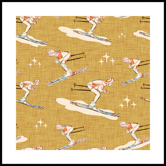 Winter Sports Retro Vintage Ski Blue.png Poster