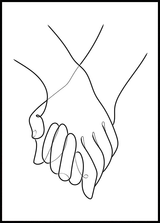 Holding Hands Lines Poster