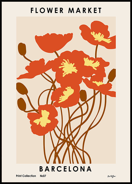 Flower Market. Barcelona Poster