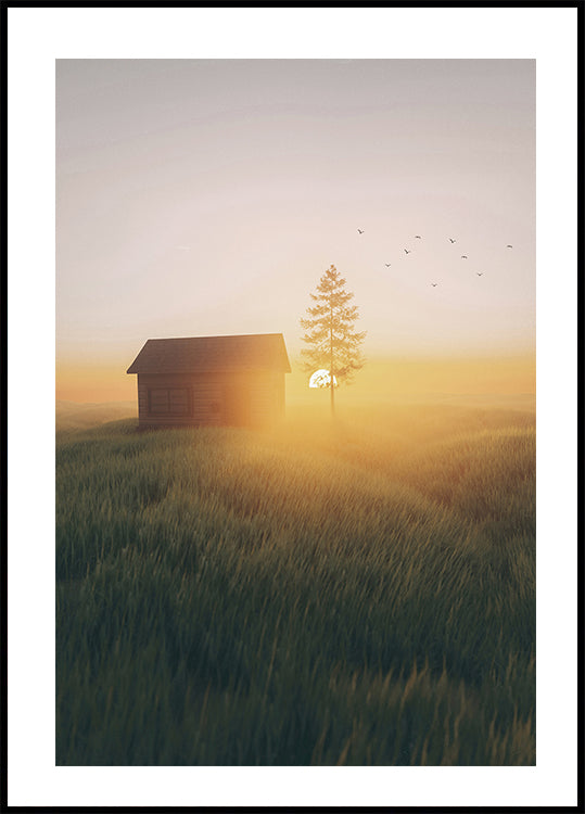 Sunset In The Field Poster - Posterbox.dk
