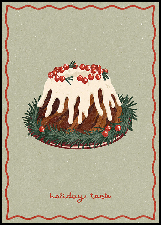 Christmas cake. Holiday Taste Poster
