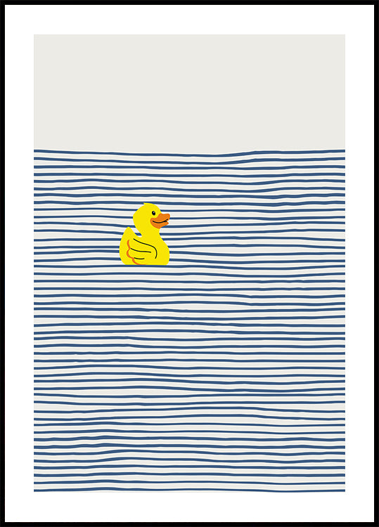 Yellow Duck Afloat Poster