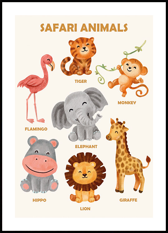 Safari Animals Poster - Posterbox.dk