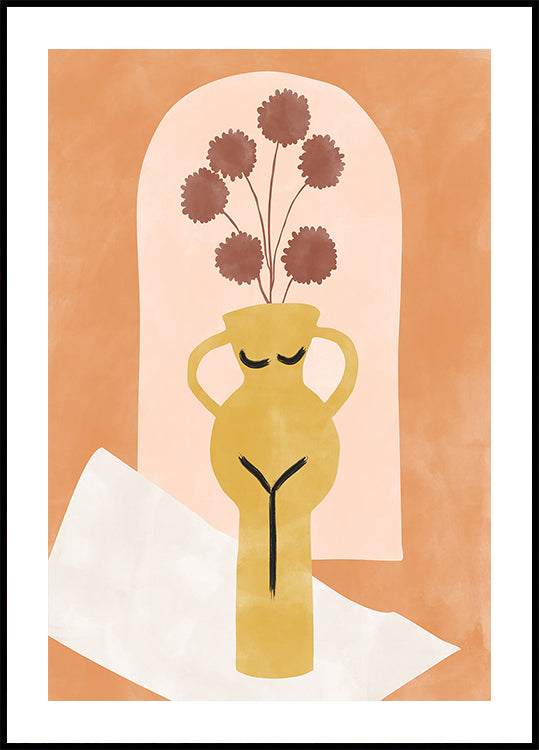 Stylized Vase Resembling A Female Form Poster