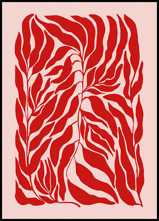 Red Leaf Harmony Poster