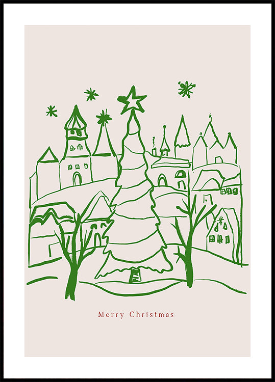 Merry christmas town Poster