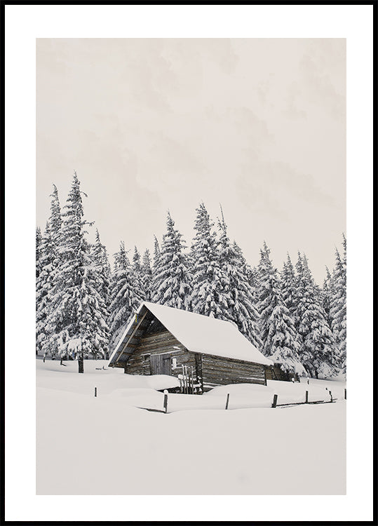 Cabin In Snow Poster - Posterbox.dk