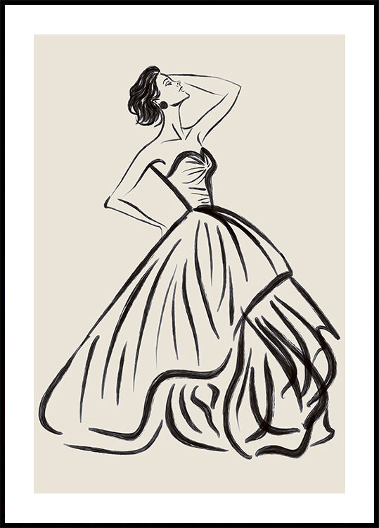 Elegant Woman Sketch Poster