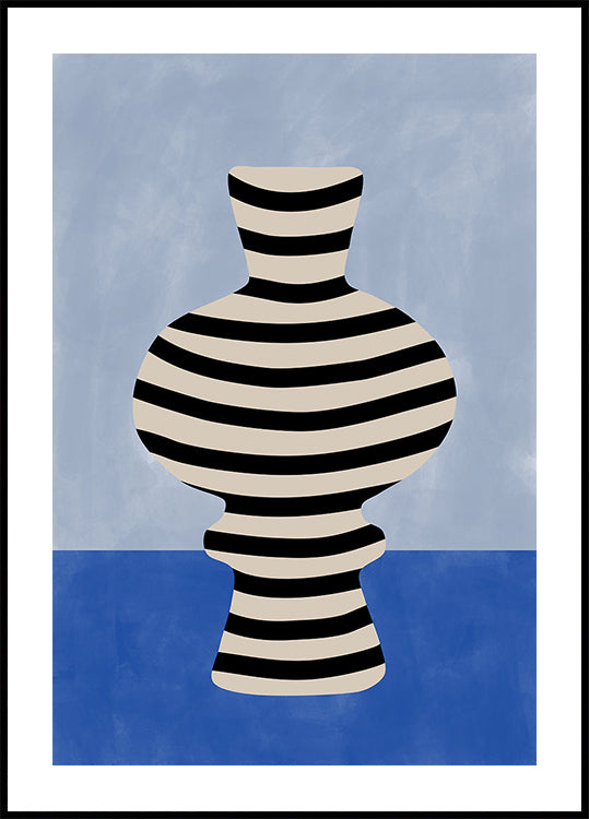 Striped Vase Illusion Poster