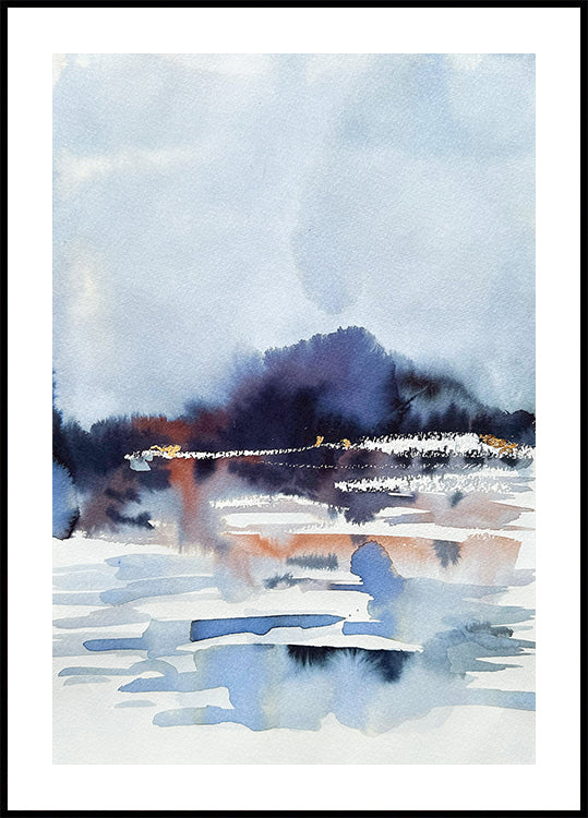Misty Lake Reflections Poster