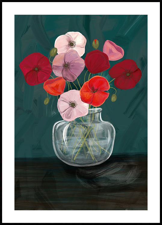 Vase with poppies