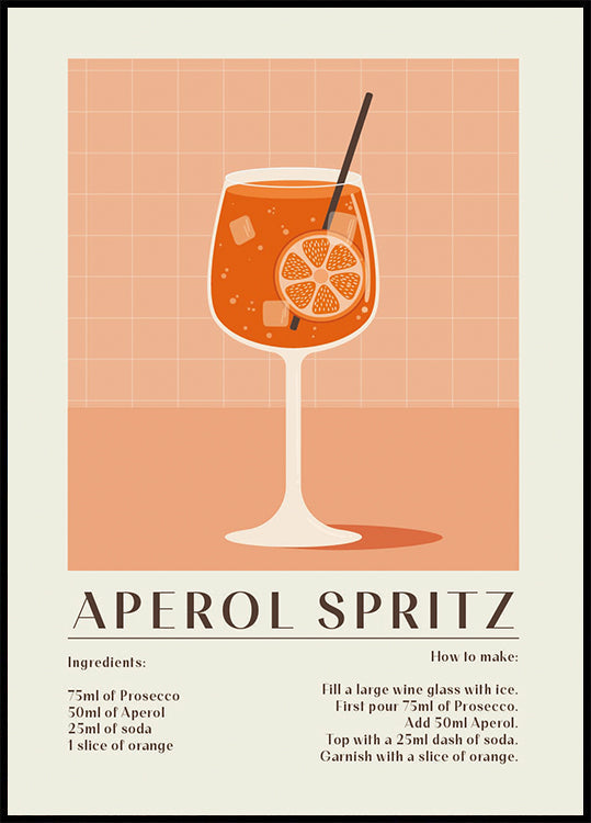 Aperol Spritz Recipe Poster - Posterbox.dk