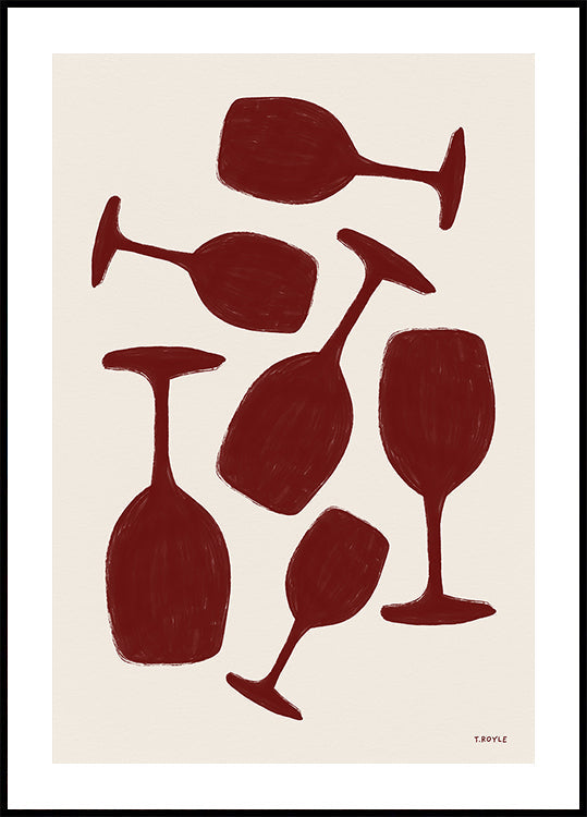 Abstract Wine Glasses Poster