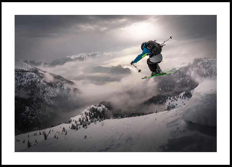 Backcountry skiing Poster