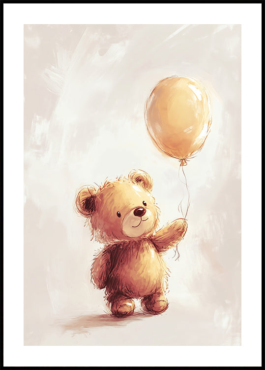 Teddy Bear and Balloon Poster