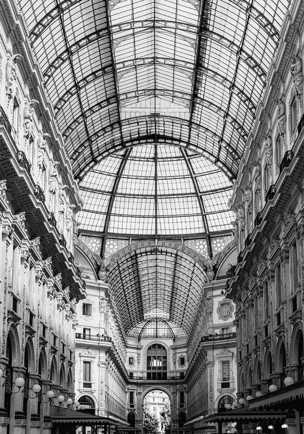 Galleria Vittorio Emanuele II Milan Black & White Poster
