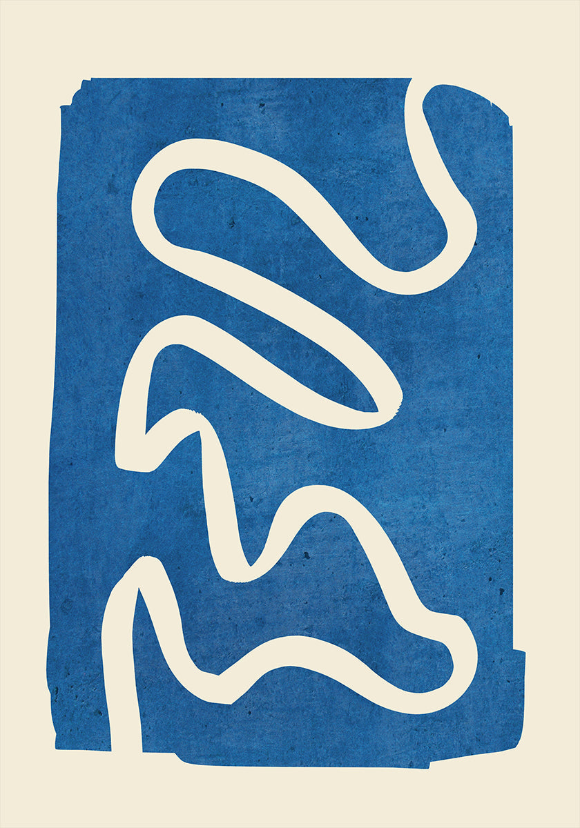 Geometric Abstract Minimal Blue Poster