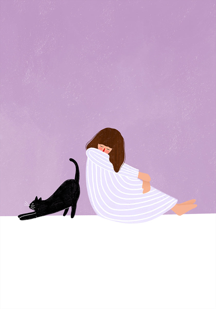 Girl and Cat Poster