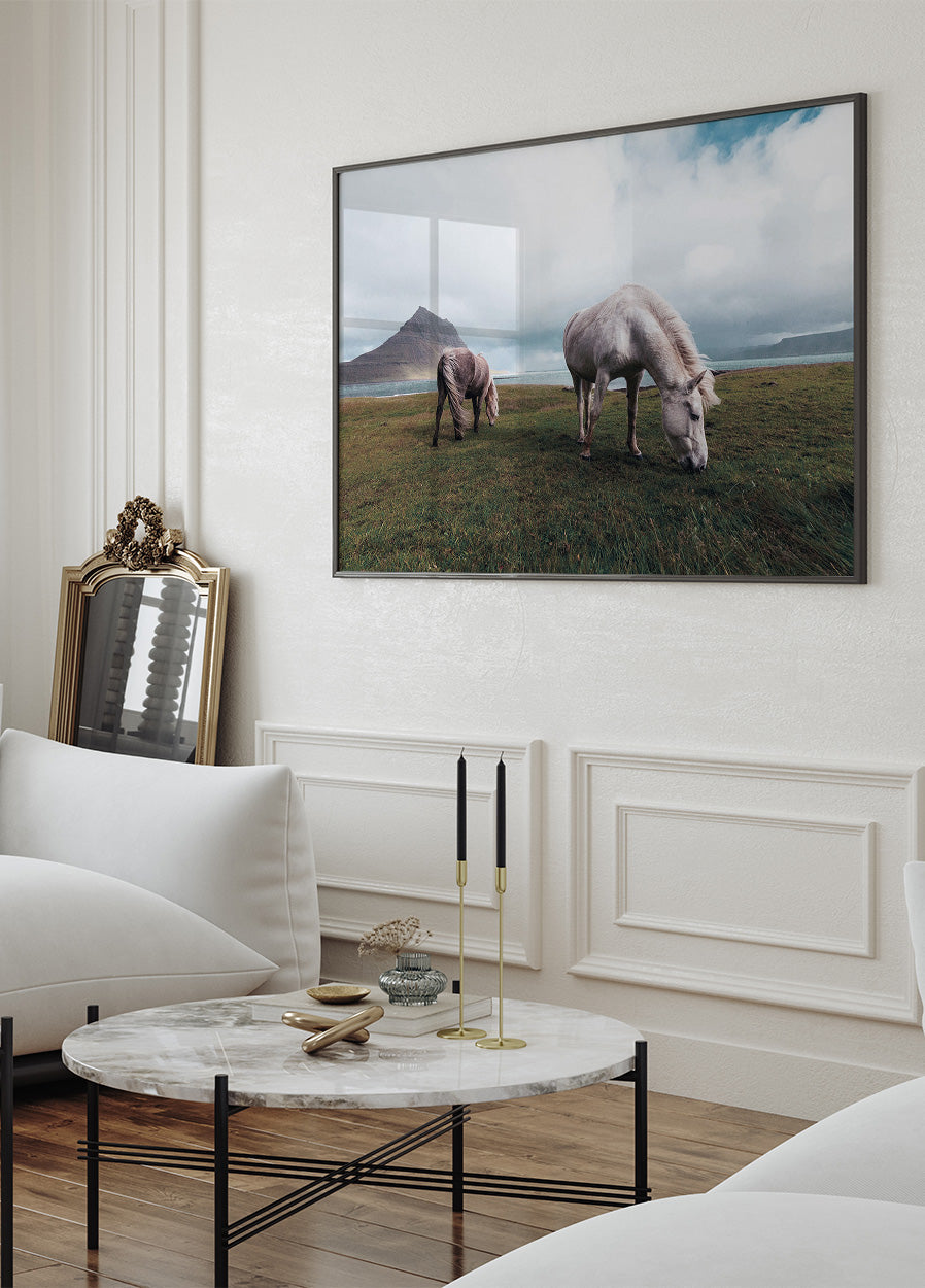 Horses by A Lake Poster - Posterbox.dk