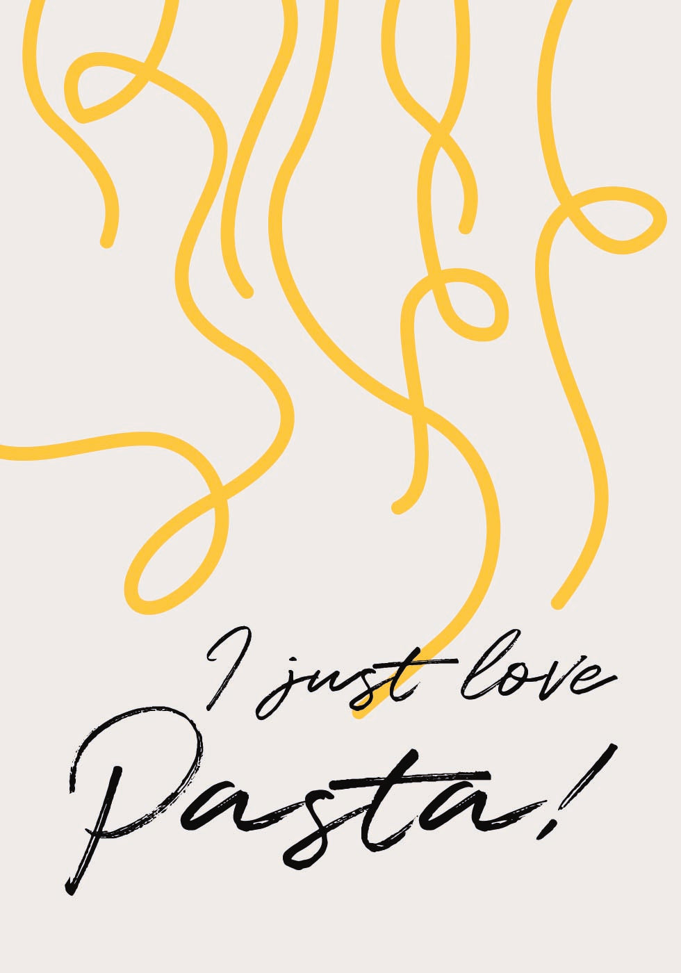 I Just Love Pasta Poster - Posterbox.dk