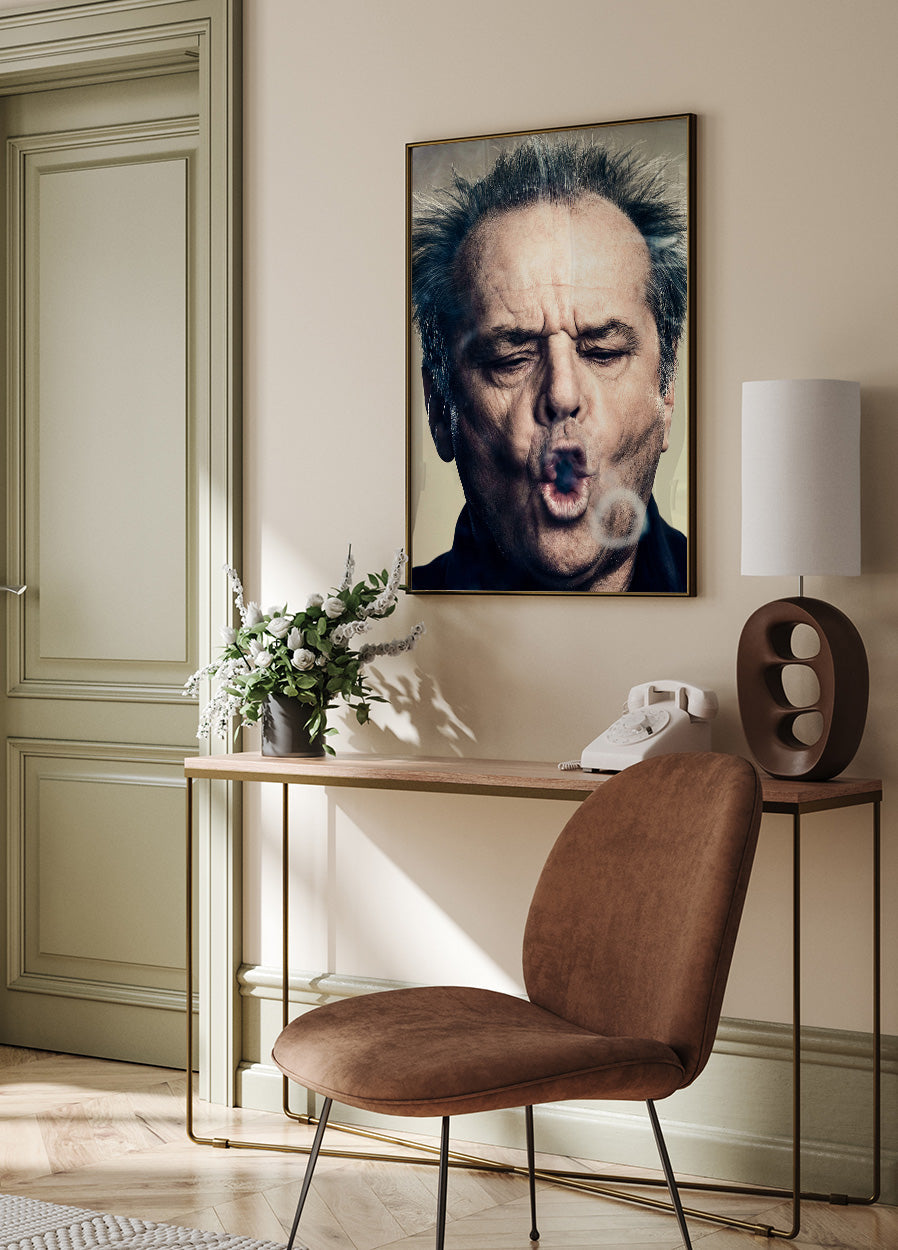 Jack Nicholson Smoking Portrait Poster - Posterbox.dk