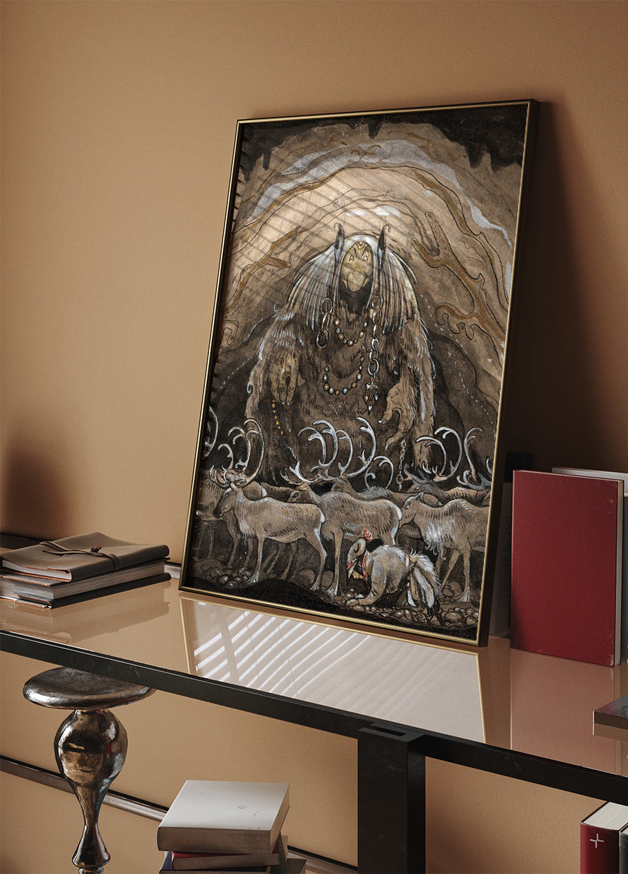 John Bauer Nila's Victim Julbocken II Poster - Posterbox.dk