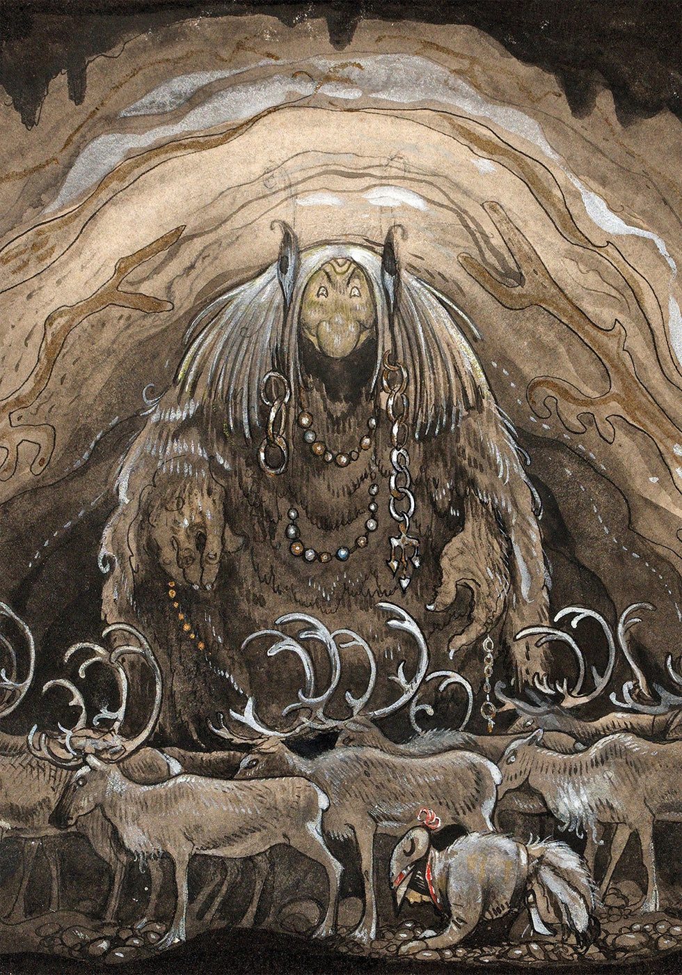 John Bauer Nila's Victim Julbocken II Poster - Posterbox.dk