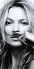 Kate Moss Mustache Mimicking Poster - Posterbox.dk