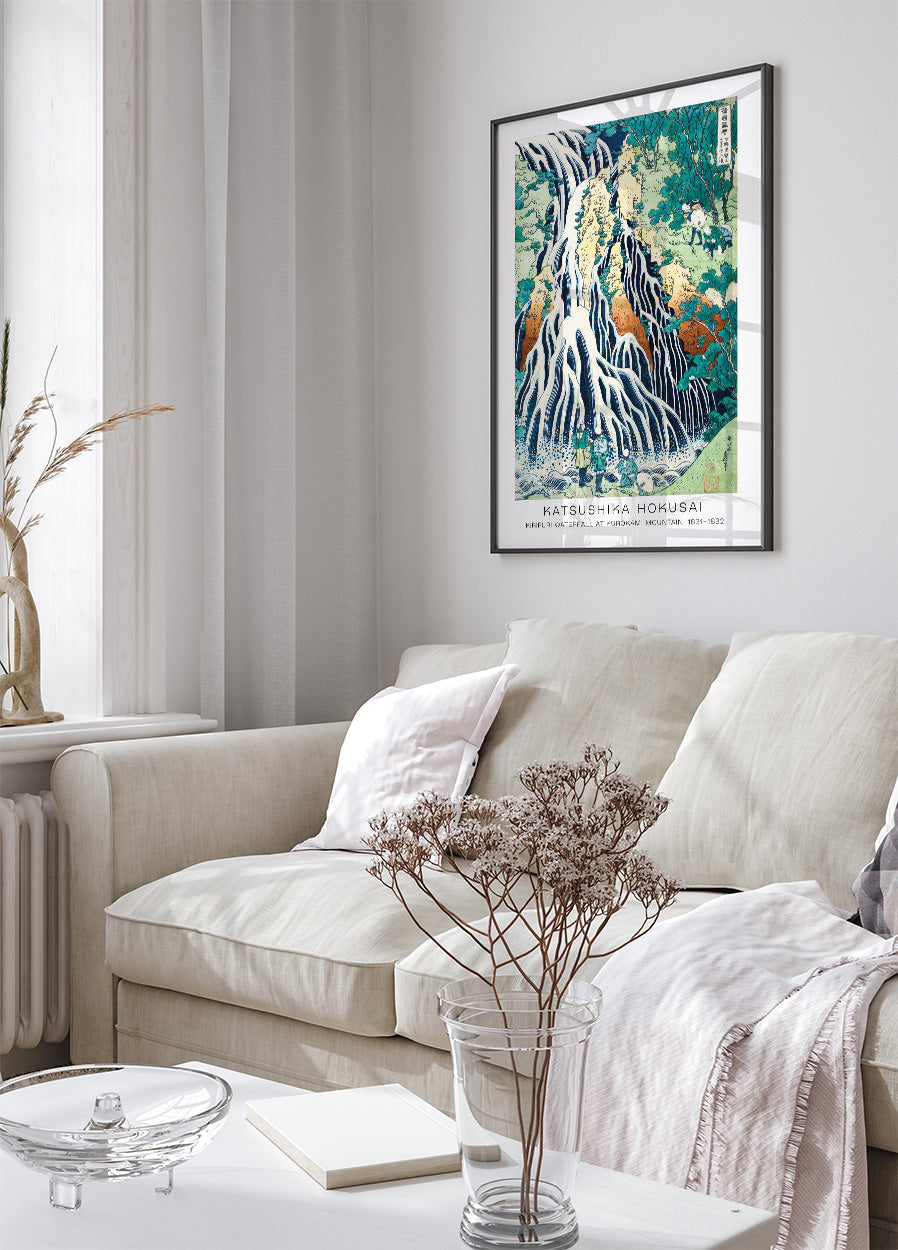 Kirifuri Waterfall By Katsushika Hokusai Poster - Posterbox.dk