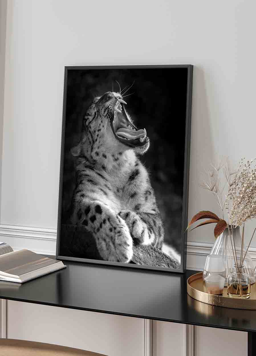 Majestic Leopard Roar Poster - Posterbox.dk