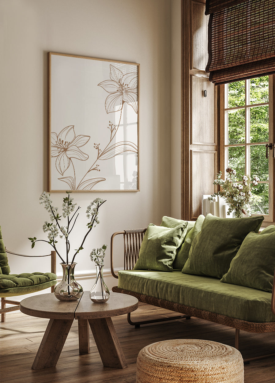 Line Art Flower No.1 Poster - Posterbox.dk