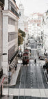 Lisbon Street With A Train Poster - Posterbox.dk
