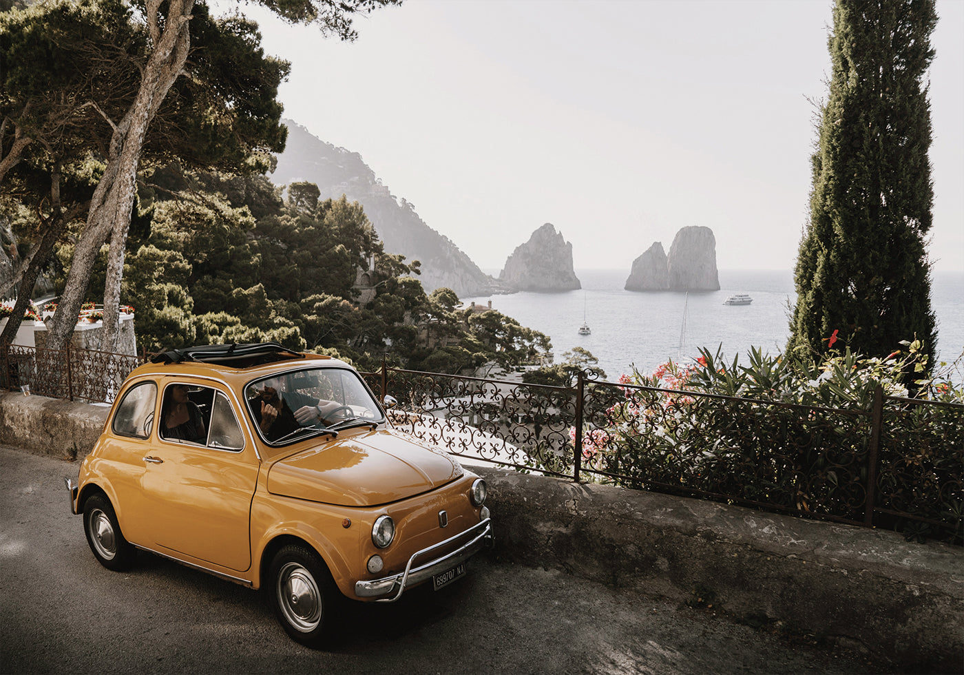 Little Orange Car in Capri Poster - Posterbox.dk