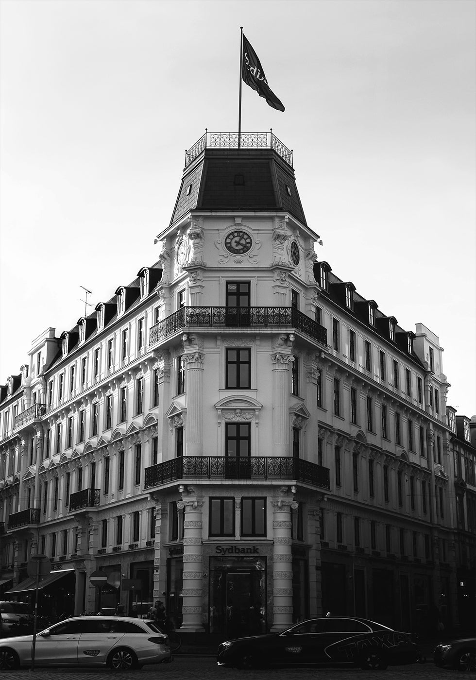 Copenhagen Historic Building Black & White Poster