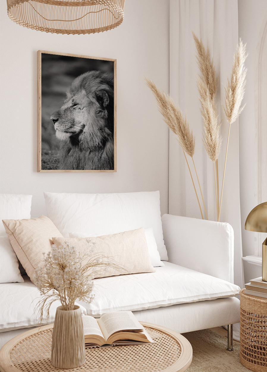 Male Lion Profile Poster - Posterbox.dk