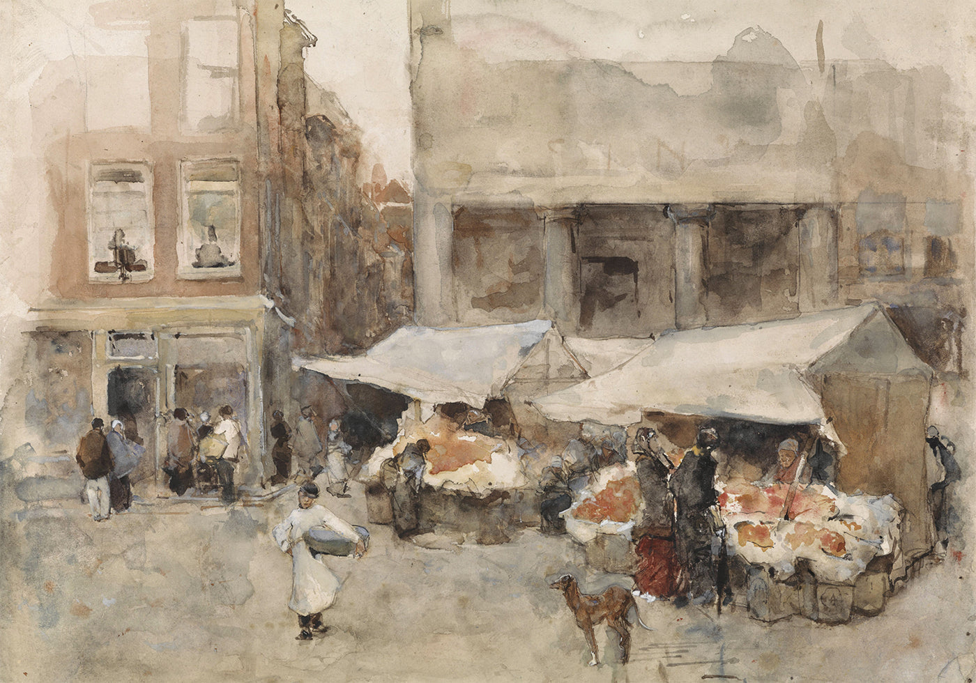 Markt Met Bloemenstalletjes By Floris Arntzenius Poster - Posterbox.dk