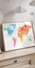 Multicolor Watercolor World Map Poster - Posterbox.dk