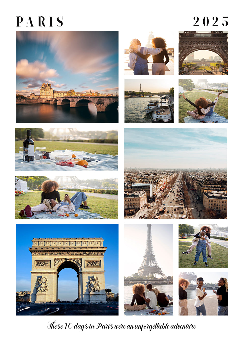 Travel Memories Personalized Photo Collage Poster