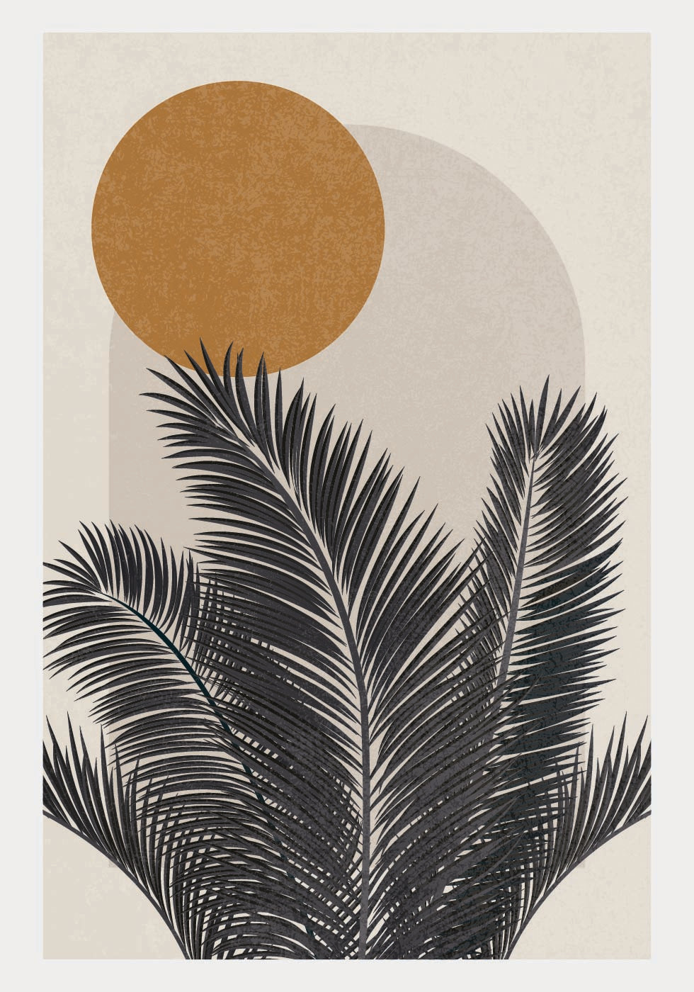 Palm and Sun, Botanical Abstract Poster