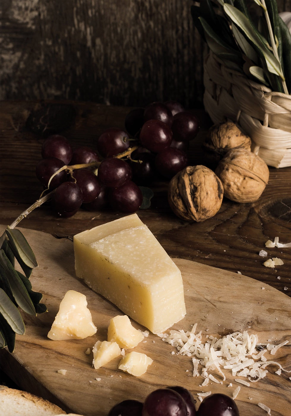 Rustic Cheese and Fruit Still Life Poster - Posterbox.dk