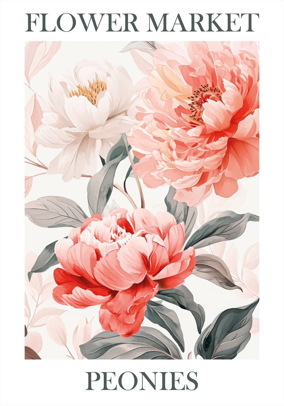 Peonies Pink Poster - Posterbox.dk