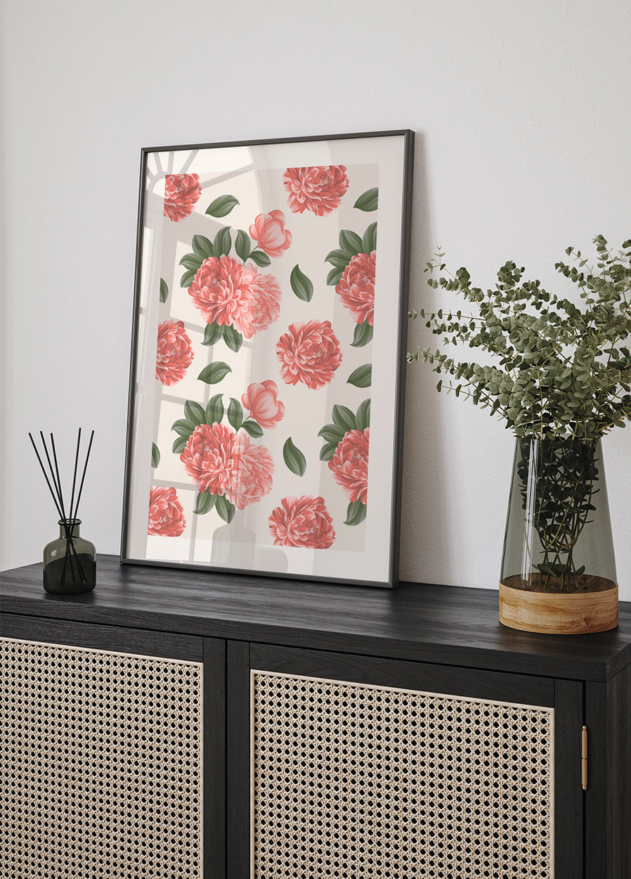 Peony Flowers Poster - Posterbox.dk