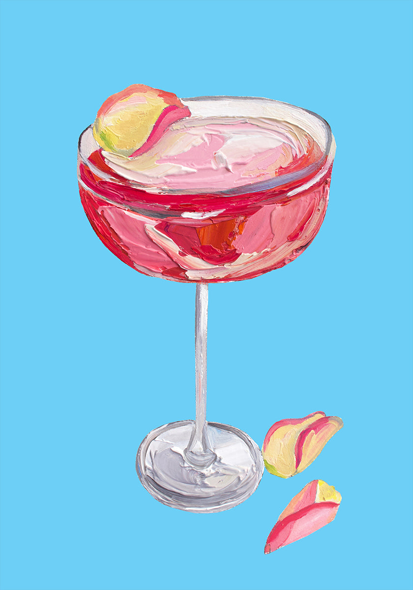 Sparkling Rose Gin Cocktail Poster