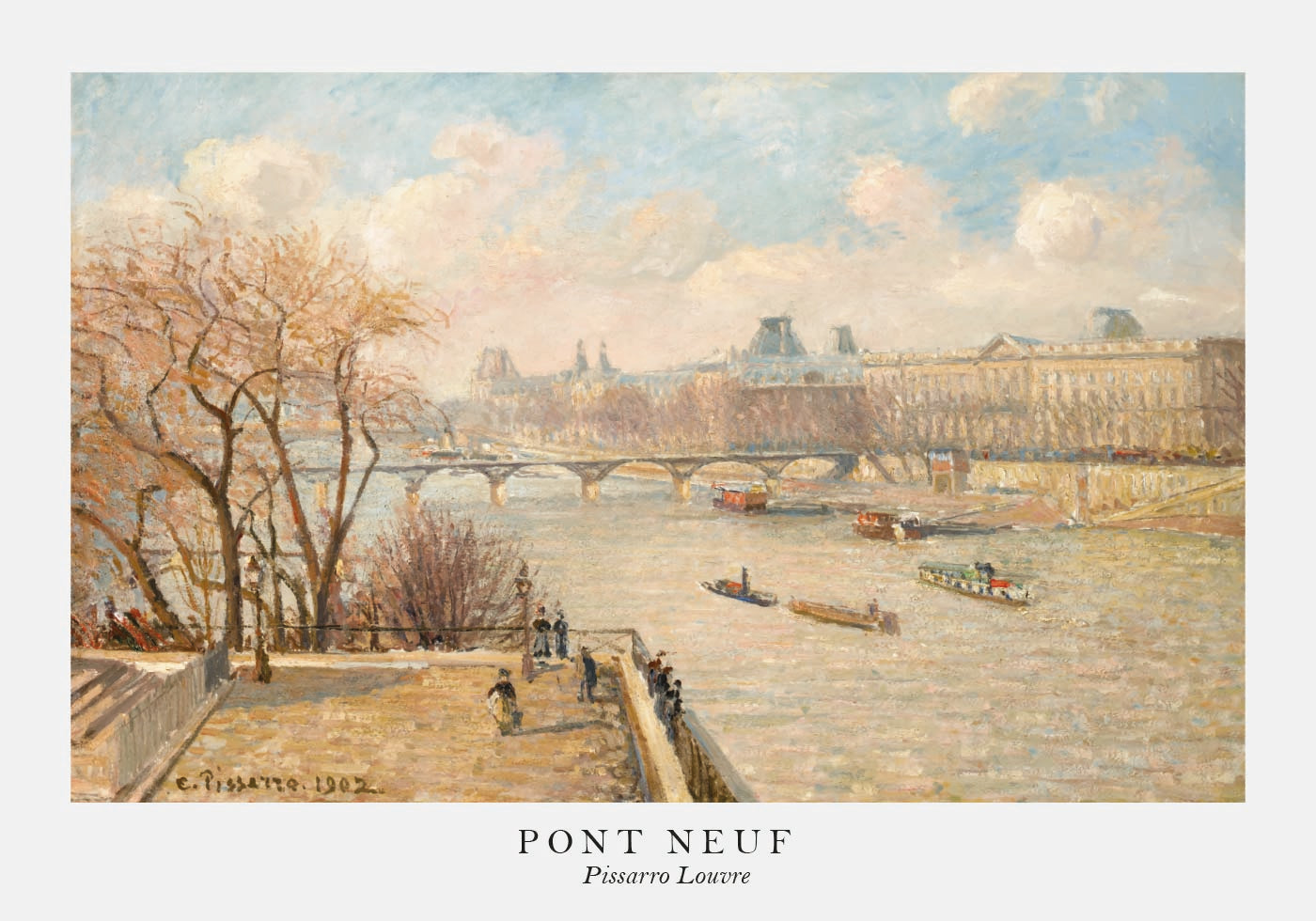 Pissarro Louvre From Pont Neuf Poster - Posterbox.dk