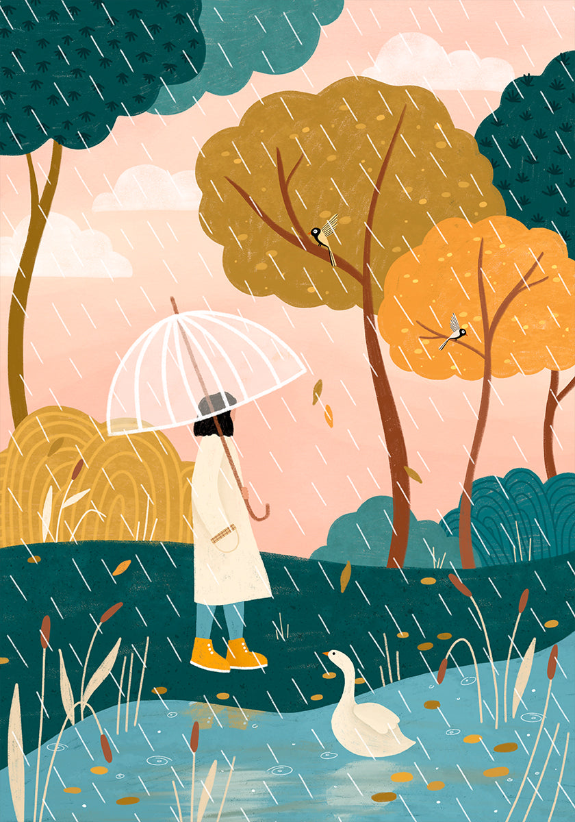 Rainy Day Stroll Poster