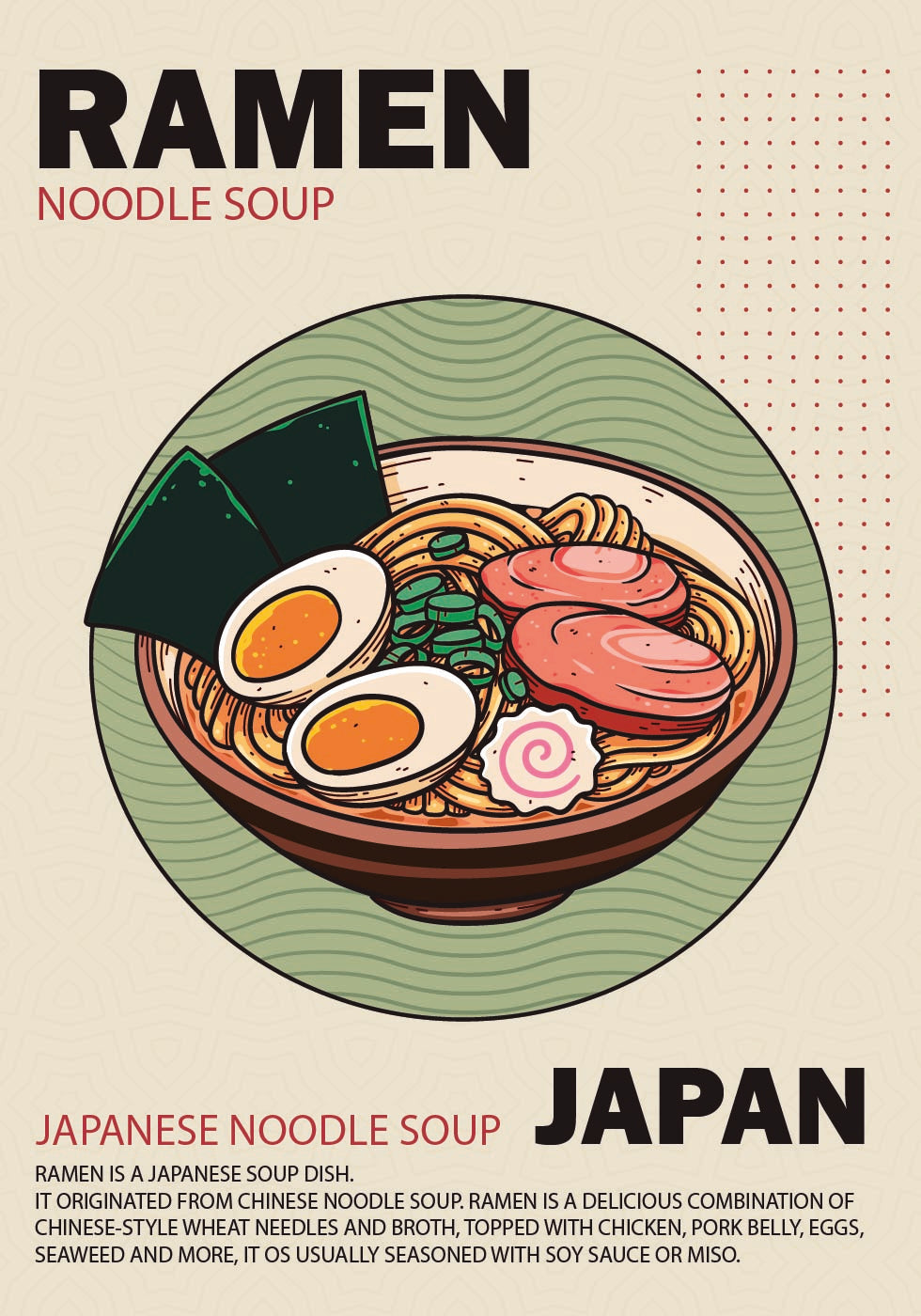 Ramen Noodle Soup Poster - Posterbox.dk
