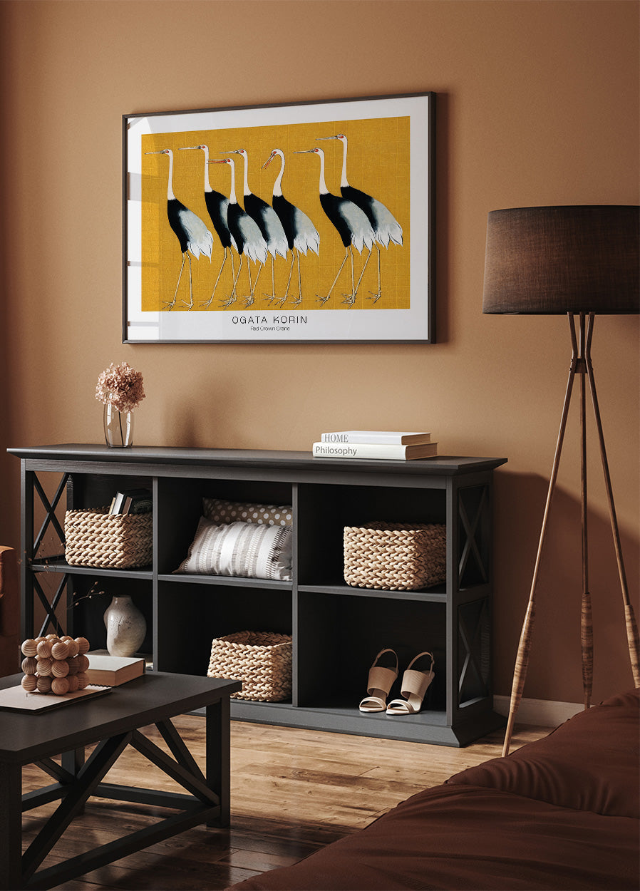 Red Crown Crane By Ogata Korin Poster - Posterbox.dk