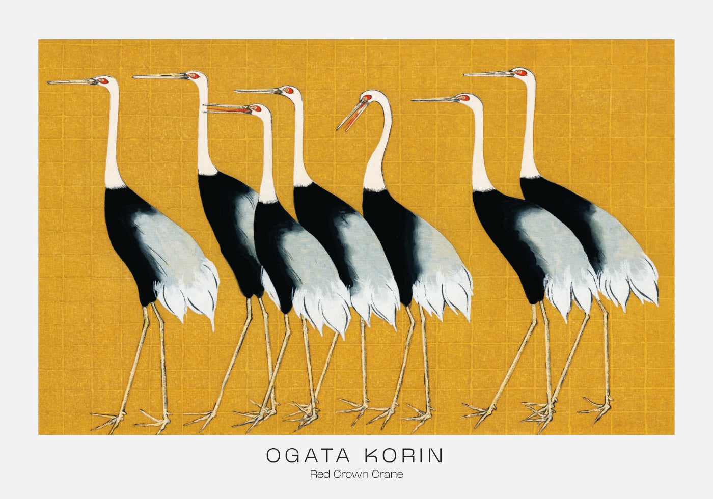 Red Crown Crane By Ogata Korin Poster - Posterbox.dk